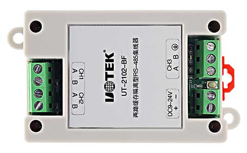 工业集线器_UT-2102-BF两路缓存隔离型RS-485集线器