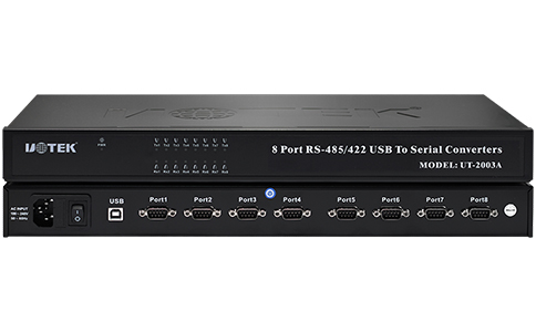 工业USB转8口串口扩展坞_UT-2003A USB转RS-485/422八口光电隔离转换器（USB V2.0）