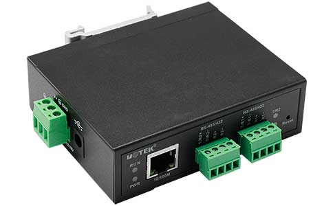 工业设备串口通讯联网通讯服务器_UT-6802MT-I 10/100M转2口RS-485/422串口服务器