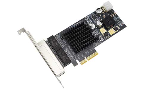PCI-E网络适配器_UT-N704-POE 4端口千兆服务器适配器