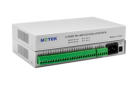 4口PORT集线器UT-1304H 工业级双电源RS-232/RS-485转4口PORT RS-485/422集线器